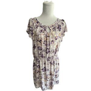 Max Studiio Lilac/ Purple Floral short sleeve dress sz M